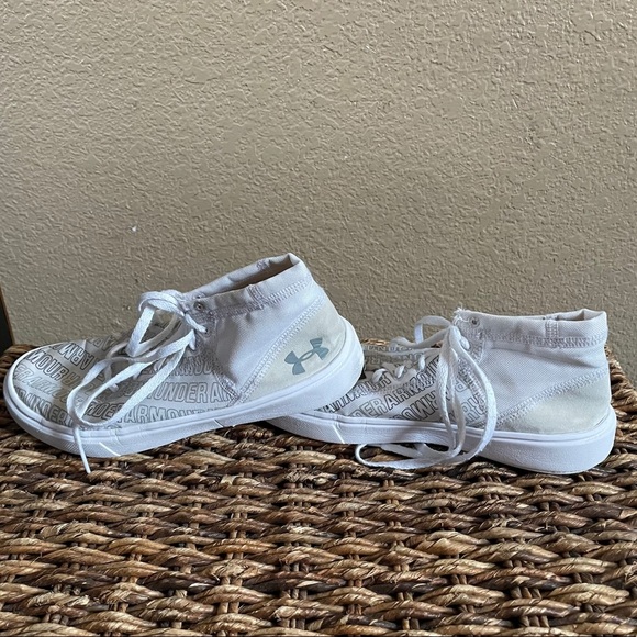 Under armour high tops youth 3.5 white/off white - Picture 3 of 8